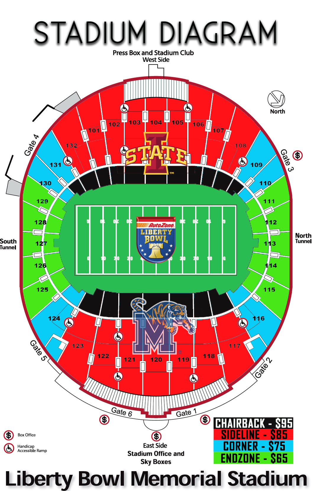 Iowa St. vs. Memphis Stadium Map